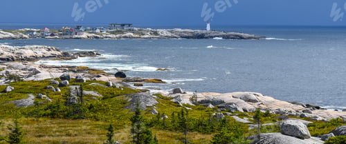 Preview: A Wide View Of Peggy'S Cove And Lighthouse On The St. Margaret'S Bay In Nova Scotia, Canada