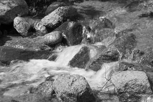 Preview: Water Cascade In Black And White