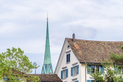 Preview: View Of Historic Zurich City Center On A Summer Day, Canton Of Zurich, Switzerland.