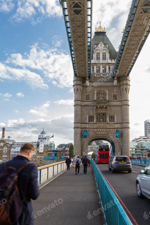 Preview: London - September 05 2019: Iconic Double Decker Crossing The Tower Bridge, London September 05