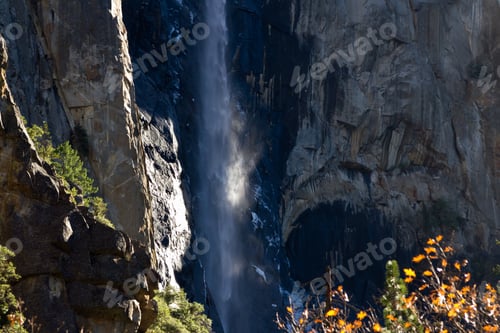 Preview: Autumn In Yosemite After A Storm, With A Bit Of Water Still Running Down Granite Mountain And A