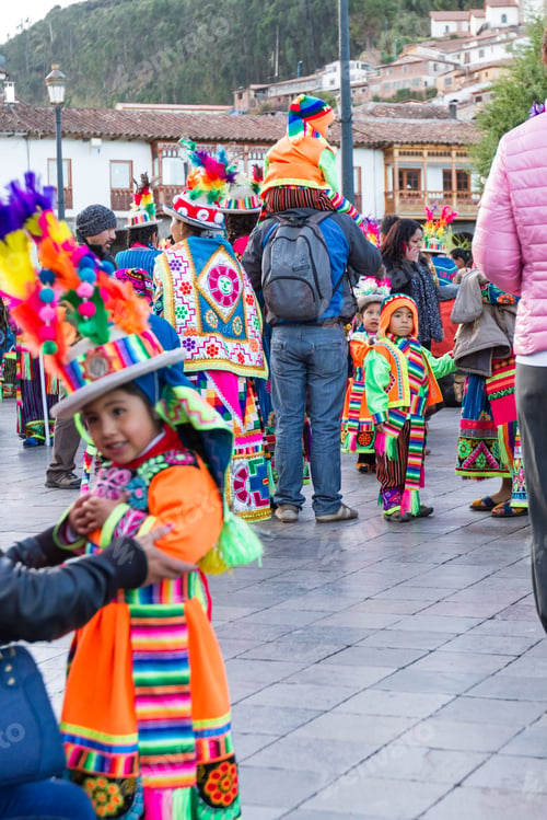 Preview: Cusco, Peru - May 13: Native People Of Cusco Dressed In Colorful Clothing In A Religious
