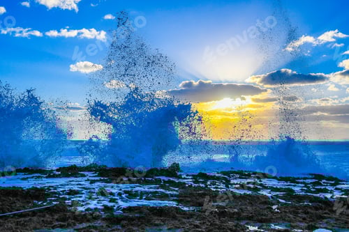 Preview: Huge Splashing Waves On A Florida Rocky Beach