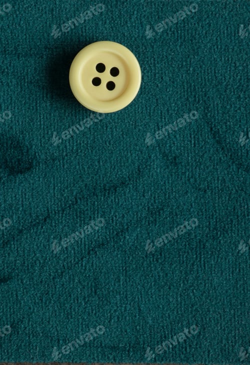 Preview: Clothes Sewing Button On A Blue Green Fabric Swatch Background