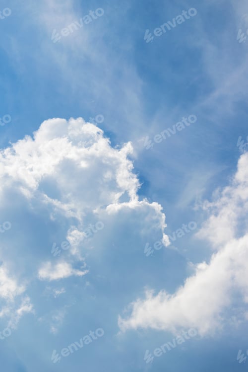 Preview: Bright Blue Sky With Big Puffy Fluffy Clouds