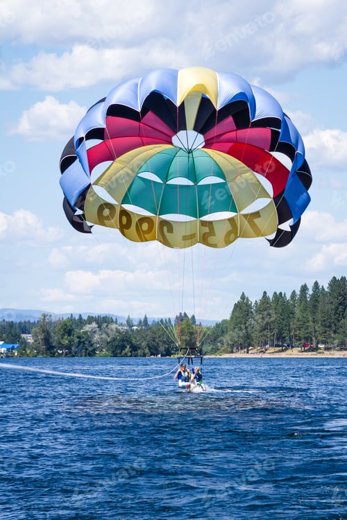 Preview: Coeur D' Alene, Idaho - August 12: Exiting Summer Parasailing Adventure In Lake Coeur D' Alene