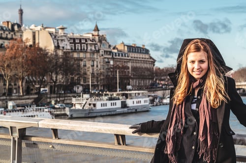 Preview: Photo Of Girl Near Seine River In Paris, France
