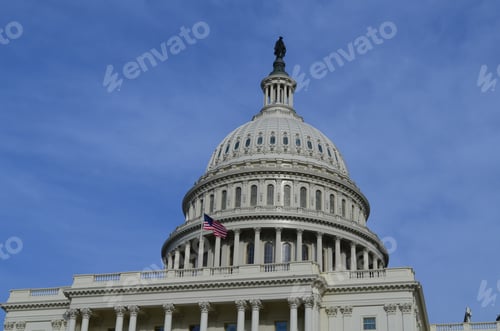 Preview: American Flag Flying On The Us Capitol Building.