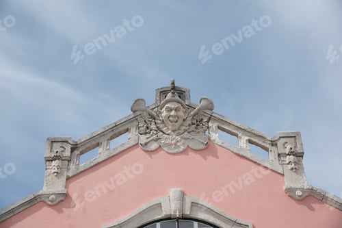 Preview: Facade Of Old Historical Theater Shaby Pinheiro In Nazare, Portugal