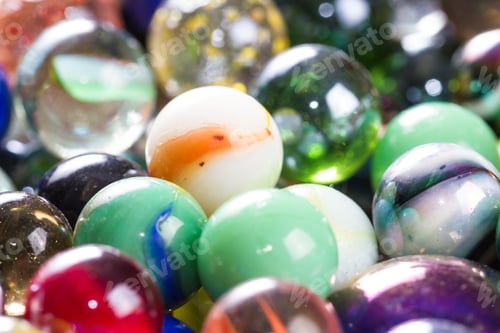 Preview: Close Up Of A Bunch Of Marbles In Different Colors For A Background Or Texture