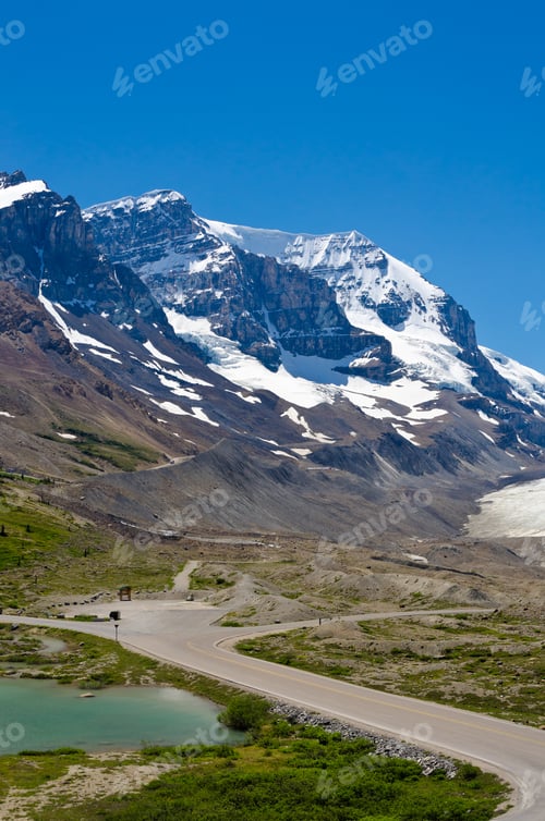 Preview: Nice Mountain Road Over Fantastic Rocky Mountains, Banff National Park, Alberta, Canada.
