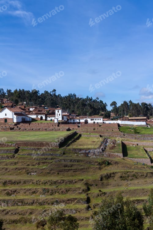 Preview: Chinchero Peru - May 18 : Buildings In Chinchero With Traditional Inca Terraces On The Hillside