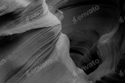 Preview: Slot Canyon Flowing In Black And White