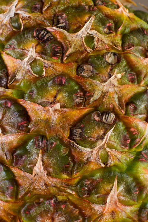 Preview: Close Up Of A Pineapple Skin With Yellow And Green Texture