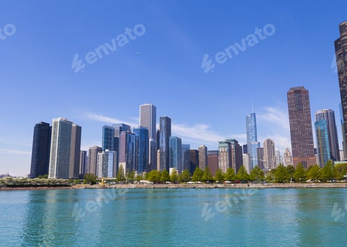 Preview: Chicago Skyline With Blue Clear Sky