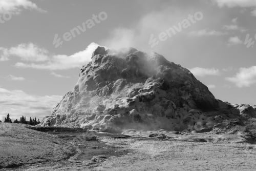 Preview: Geyser With Steam In Yellowstone