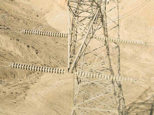 Preview: Power Line With Dust In Lima Peru. Tower, Electricity.