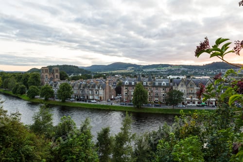 Preview: Scotland - September 07 2019: View Of The City From The Inverness Castle At Sunset, Uk September