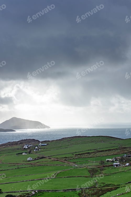 Preview: Skellig Michael Off The Coast Of The Ring Of Kerry In Winter Showing Deep Blue Waters And Crashing