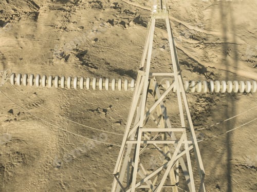 Preview: Power Line With Dust In Lima Peru. Tower, Electricity.