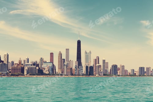 Preview: Chicago Skyline With Blue Clear Sky