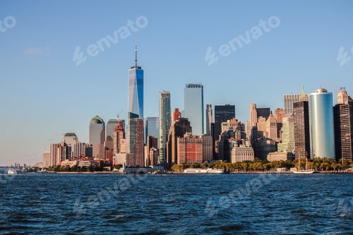 Preview: Us New York Manhattan Skyline Lower Manhattan View Skyscraper One World Trade Center