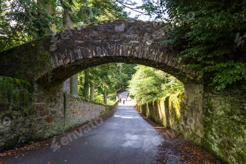 Preview: Moss Covered Stone Walls And An Arch Entering The Blair Castle Grounds From The General Wade'S