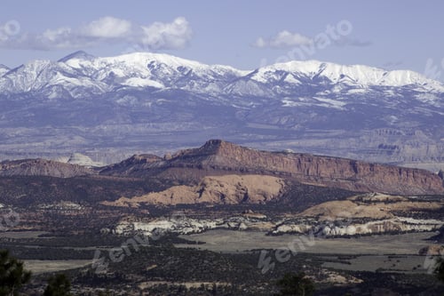 Preview: Landscape With Dry Desert And Mountain And Sky Above, For Background Or Texture
