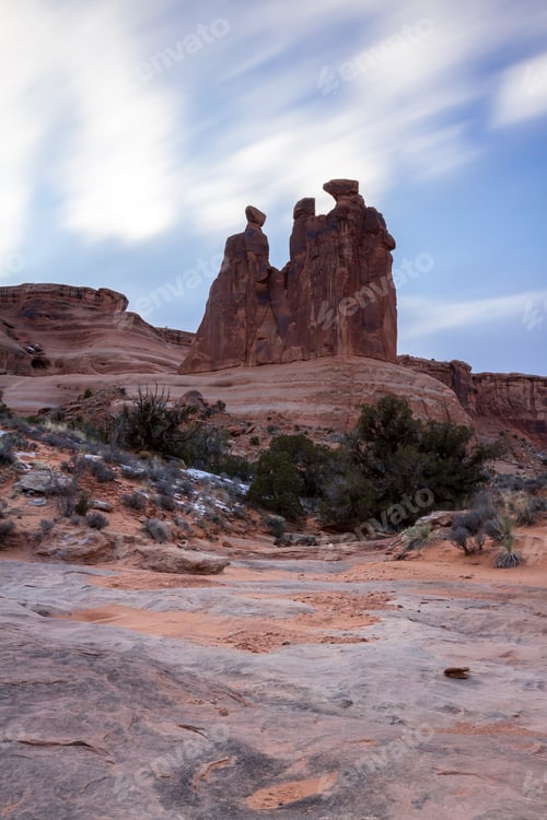 Preview: Giant Red Rock Feature Known As The Three Gossips In Arches National Park, Photo Takin With A Very