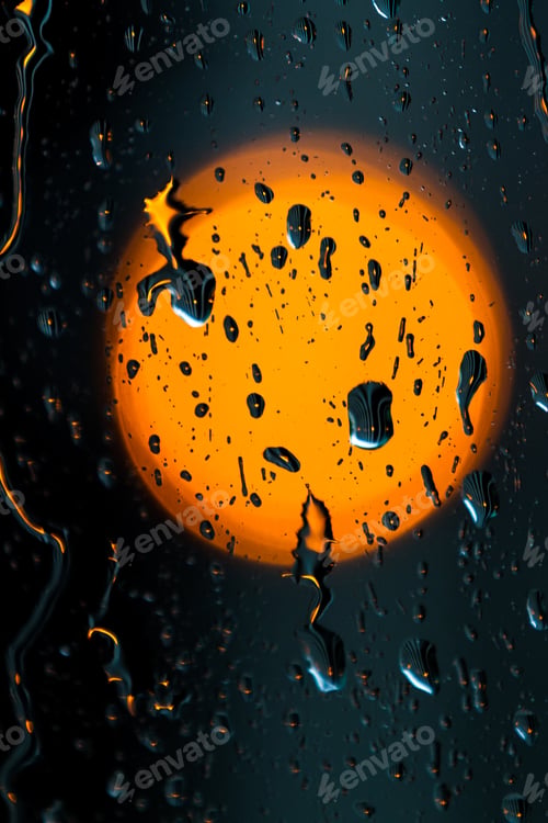 Preview: Rain Drops On A Car Windshield For An Abstract Background
