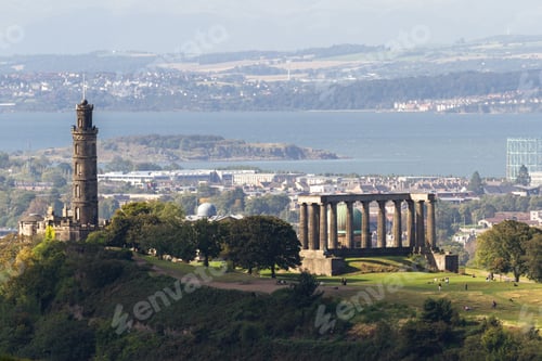 Preview: Edinburgh Scotland - September 13 2019: Amazing Views Of The City And Landscape From The Hills In