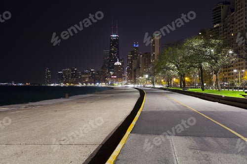 Preview: City Walkway In The Night