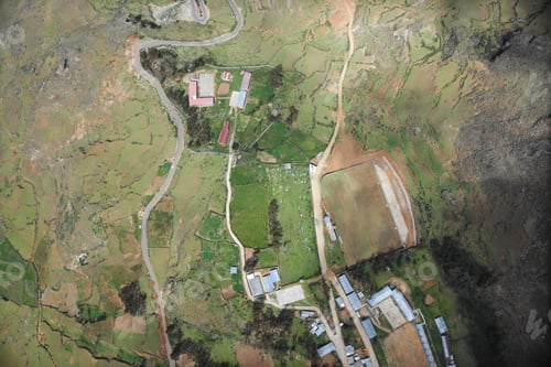 Preview: Aerial View Of Town In The Andes Peru.