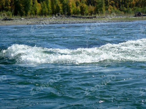 Preview: Abstraction Of Waves Of A River Outdoors