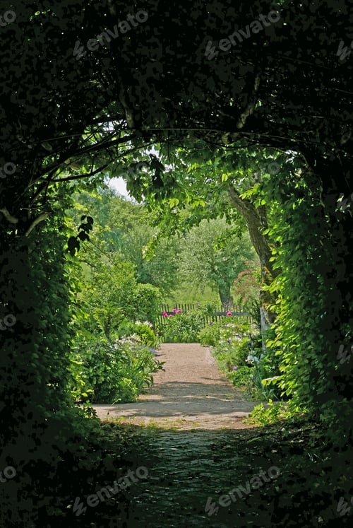 Preview: Tree Tunnel In A Garden In Northern Germany
