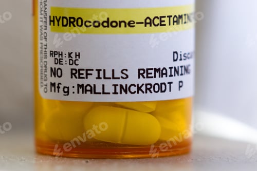 Preview: Medford, Oregon - November 11: Close Up Of A Recognizable Opioid Pain Killer Prescription Bottle