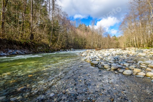 Preview: Beautiful Mountain River Or Creek At West Vancouver, Canada.