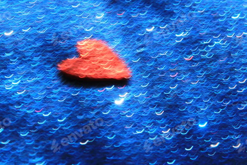 Preview: Blue And Red Heart Background - Abstract Art, Color And Texture - Focus On The Heart, And Love Will