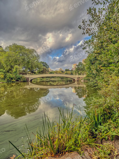Preview: The Bow Bridge Is A Cast Iron Bridge Located In Central Park, New York City, Crossing Over The Lake