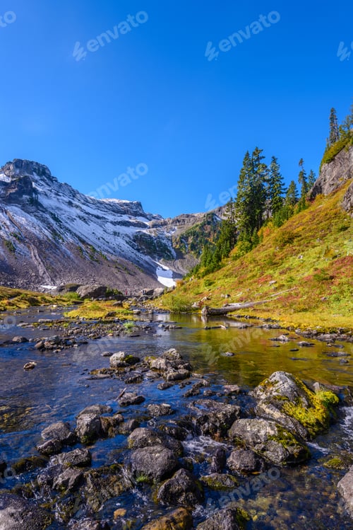 Preview: Beautiful Mountain River At The Bagley Lake Trail Park. Mount Baker, Washington, Usa.