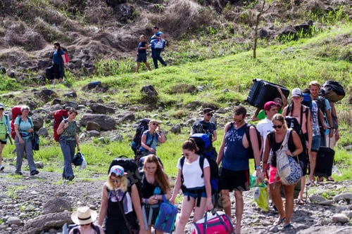 Preview: San Carlos, Costa Rica - May 27 : Locals And Tourists Walking Down To The Lake To Catch A Water