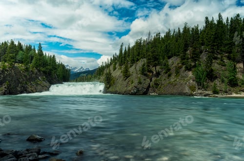 Preview: Bow River Falls Long Exposure Panorama View, Banff Canada.