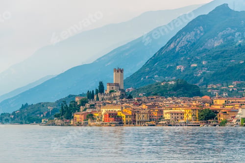Preview: Beautiful Peaceful Lake Garda, Italy. Malcesine. An Old Town.