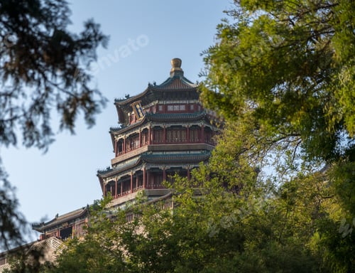 Preview: Detail Of Roof Carving At The Emperor Summer Palace In Beijing, China