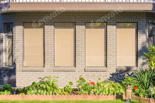 Preview: Windows With Flowers And Outdoor Landscape.