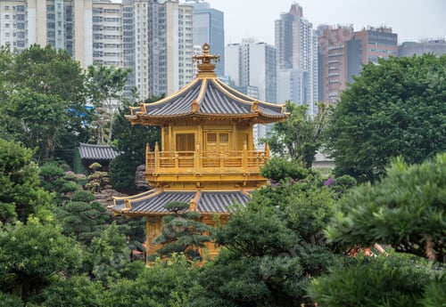 Preview: Temple In The Nan Lian Garden By Chi Lin Nunnery In Hong Kong