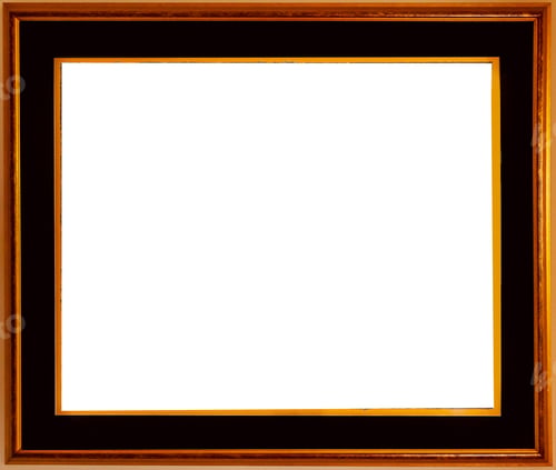 Preview: Wooden Picture Frame On White Background