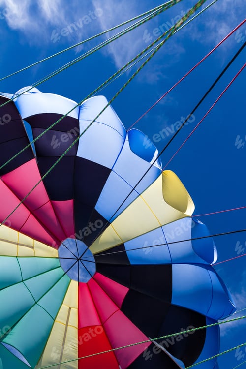 Preview: Background Of A Parachute With A Variety Of Colors As An Adventure Concept