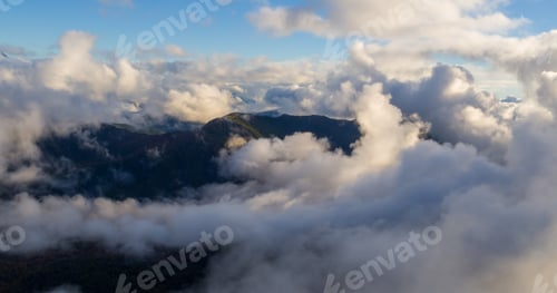 Preview: Valleys Of The Andes Mountain Range Covered With Clouds In The Morning