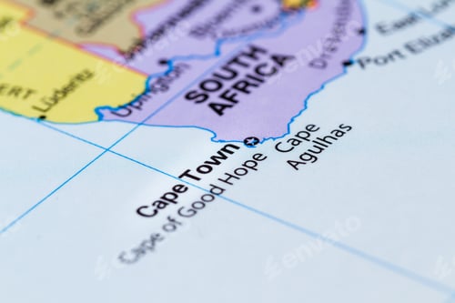Preview: Close Up Of A World Map With South Africa In Focus